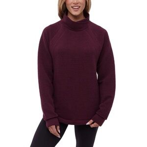 Bench Women’s Textured Funnel Neck Top Dark Red Medium NWT